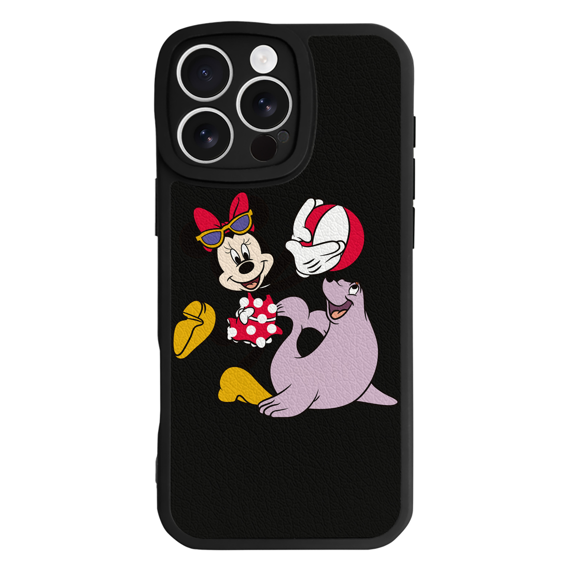 （画像用） ミッキーマウス Mickey Mouse 【iPhone 16シリーズ対応】シリコンスマホケース（レザー調） 材質：シリコン